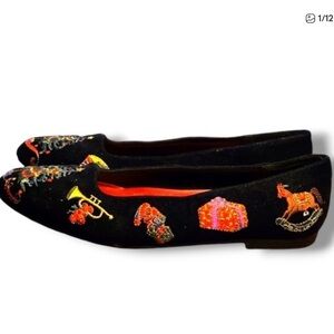 Madeline Stuart Black Velvet Christmas Shoes